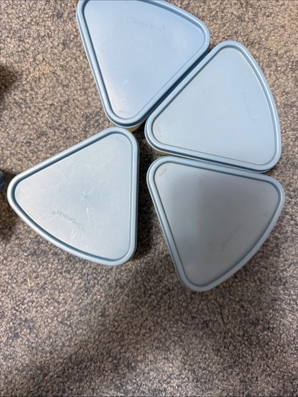 Set of Food Storage Containers with Light Blue Lids